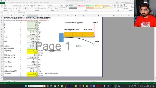 Natural Frequency of a RCC Cantilever Beam- Software Vs Manual Clac. | ilustraca | Sandip Deb смотреть онлайн