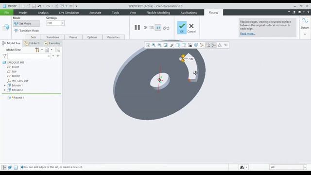 Design Sprocket in Creo | CREO 6.0 смотреть онлайн