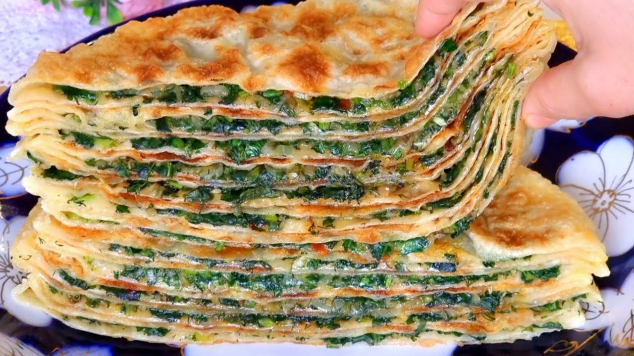 МУКА+ВОДА И ЗЕЛЕНЬ!!! ВКУСНЕЕ ВСЯКИХ ЧЕБУРЕКОВ!!! ПОТРЯСАЮЩЕЕ ЛЕПЕШКИ С ЗЕЛЕНЬЮ НА СКОВОРОДЕ!!! смотреть онлайн