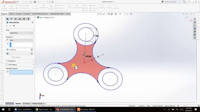 Solidworks 8 - Fidget spinner 1 смотреть онлайн