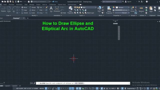 How to Draw Ellipse and Elliptical Arc in AutoCAD смотреть онлайн