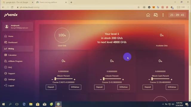 Đào coin tự động miễn phí mới web ph-mine.cloud đăng ký nhận 200 GH/S смотреть онлайн