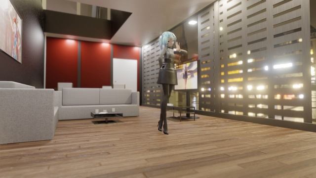 MMD x Blender Eevee - Junjou Skirt (Cloth simulation test) смотреть онлайн