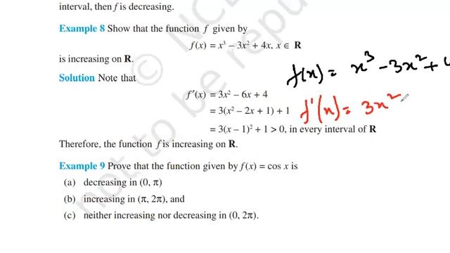 Show that the function f given by f(X) = x3 – 3x2 + 4x. x  R is increasing on R. смотреть онлайн