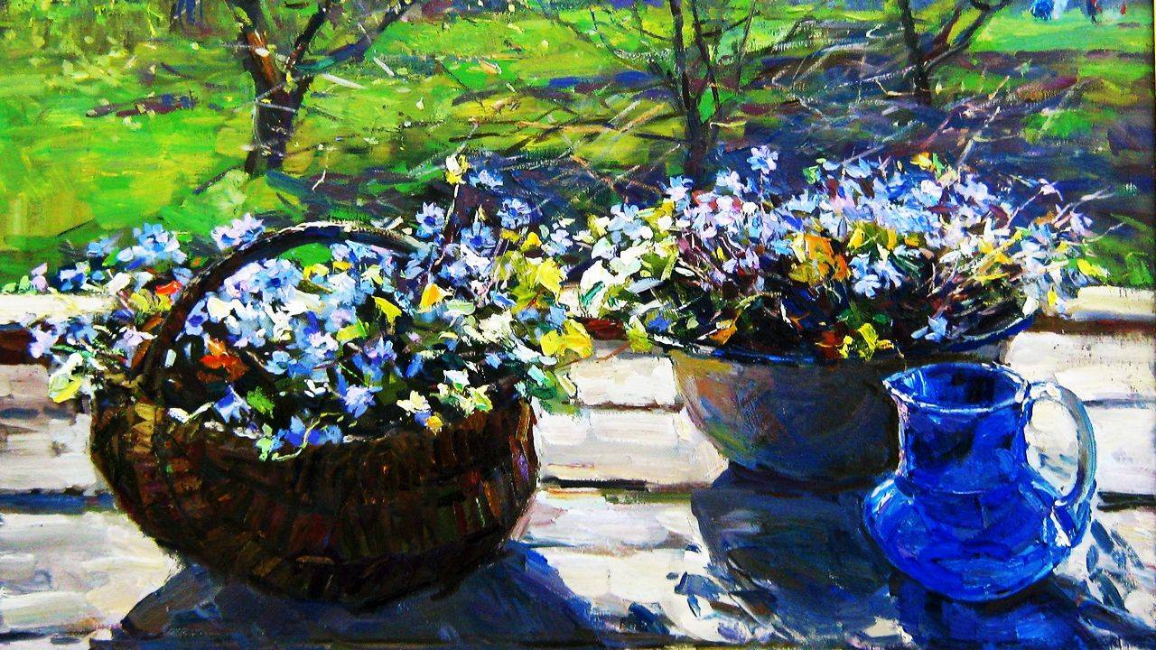 Весна в живописи художника Ирины Рыбаковой смотреть онлайн