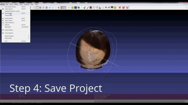 Convert color point cloud to textured mesh using Meshlab