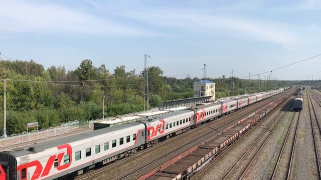 Электровоз ЧС7-104 с поездом Архангельск – Адлер смотреть онлайн