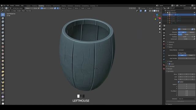 Stylized Barrel in Blender 2.90 | Modelling | Sculpting | Textures смотреть онлайн