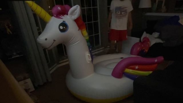 MY FIRST REVIEW OF A INFLATABLE POOL TOY INTEX MEGA UNICORN ISLAND FLOAT🦄