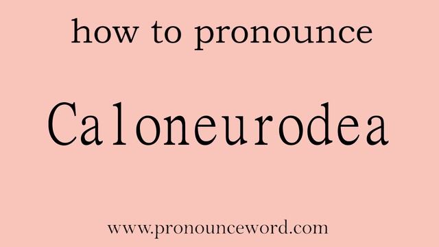 Caloneurodea. How to pronounce the english word Caloneurodea .Start with C. Learn from me. смотреть онлайн