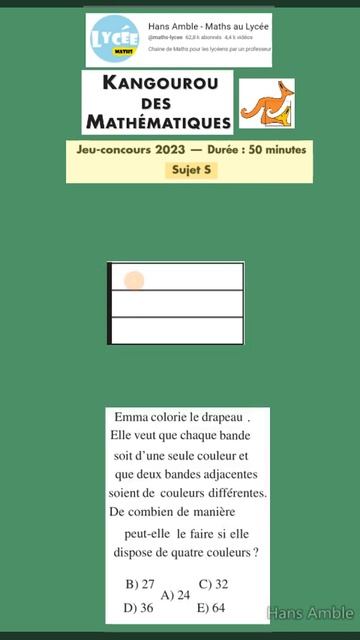 Enigme- Concours Kangourou maths 2023 sujet S-- question 6 смотреть онлайн