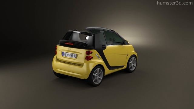 Smart Fortwo 2013 convertible Open Top 3D model by 3DModels.org смотреть онлайн