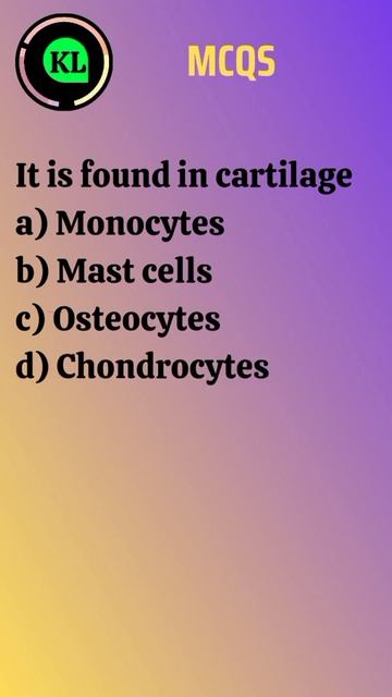 MCQs Tissue | Chondrocytes are found in Cartilage | Krishna Learning смотреть онлайн