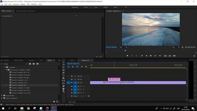 Tutorial Adobe Premiere Pro CC 2015: Tutorial Menggunakan Chungda Transition Presets . смотреть онлайн