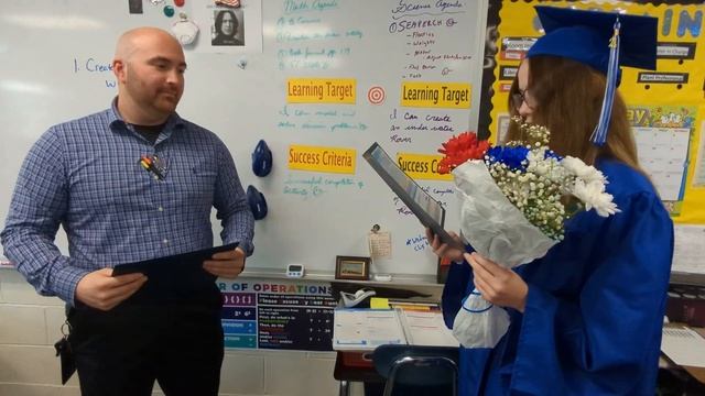 Life Impact Diploma - Talia Dimaggio Presents To Mr. Williams