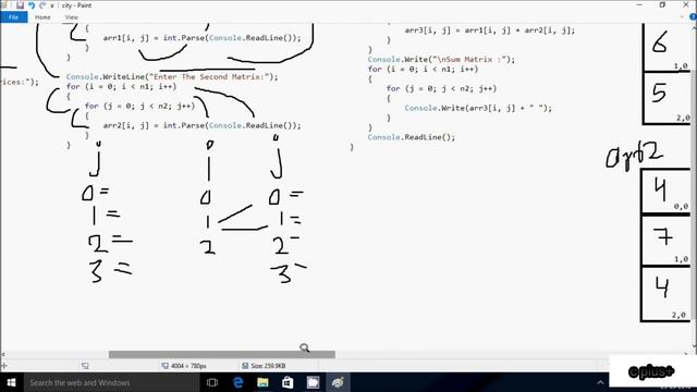 C# Program to Perform Matrix Addition смотреть онлайн