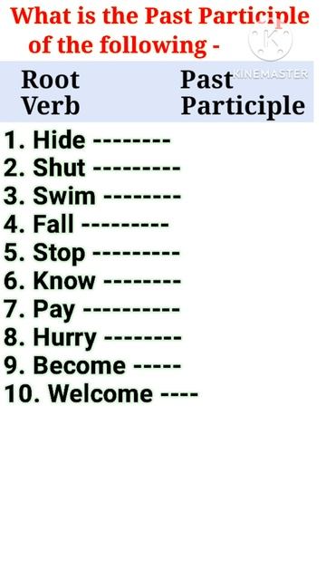 What is Past Participle of the following - #listofrootverb #verbs #pastparticiple #salimsir #short смотреть онлайн