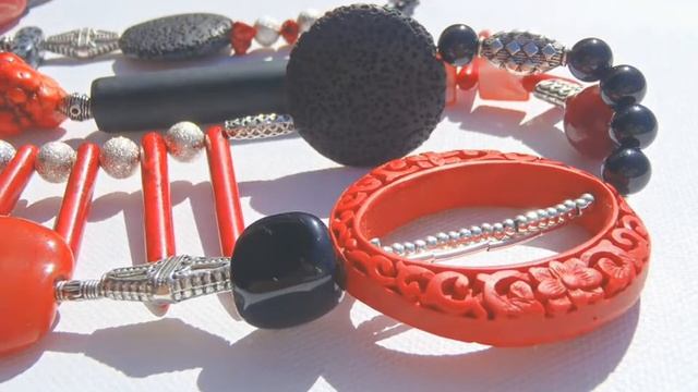 Unique Designer Jewellery RED and BLACK LUX NECKLACE смотреть онлайн