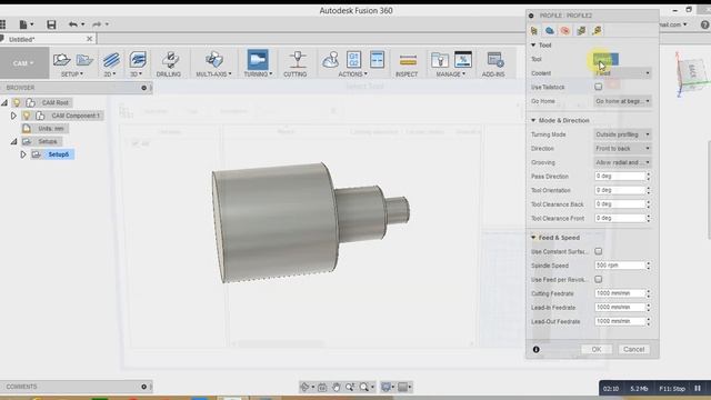 CAM Simulation-Fusion 360 (step turning operation) смотреть онлайн
