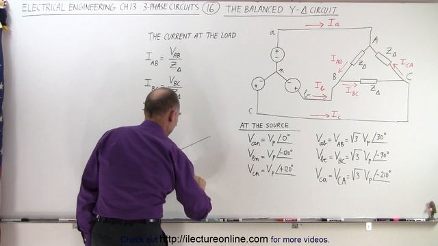 Electrical Engineering: Ch 13: 3 Phase Circuit (16 of 42) The Balanced Y-Delta Circuit смотреть онлайн