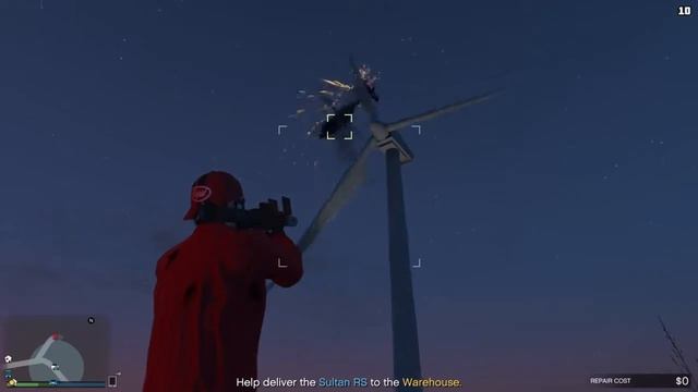 Grand Theft Auto V Wind Turbine Destroys Helicopter смотреть онлайн