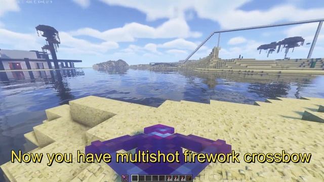 Minecraft 1.16.5 How to build Multishot firework crossbow!! смотреть онлайн