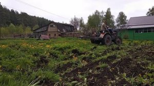 самодельная борона, испытание на участке