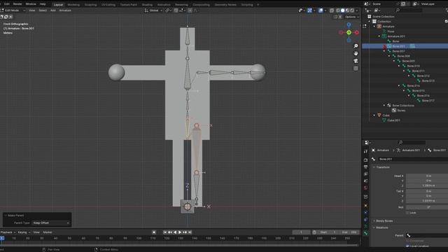 Blender IK Rigging 008 Parent Leg Pelvis Edit Mode Ctrl P Keep Offset смотреть онлайн