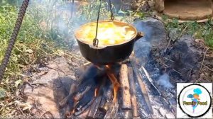 Ну очень вкусная Уха в казане на костре
