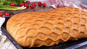 🥧 Великая Кулебяка!🕊️ Благовещенская Кулебяка с Рисом, Грибами и Красной Рыбой (постная)🥧