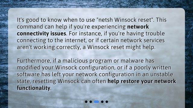 What does "netsh Winsock reset" do? смотреть онлайн