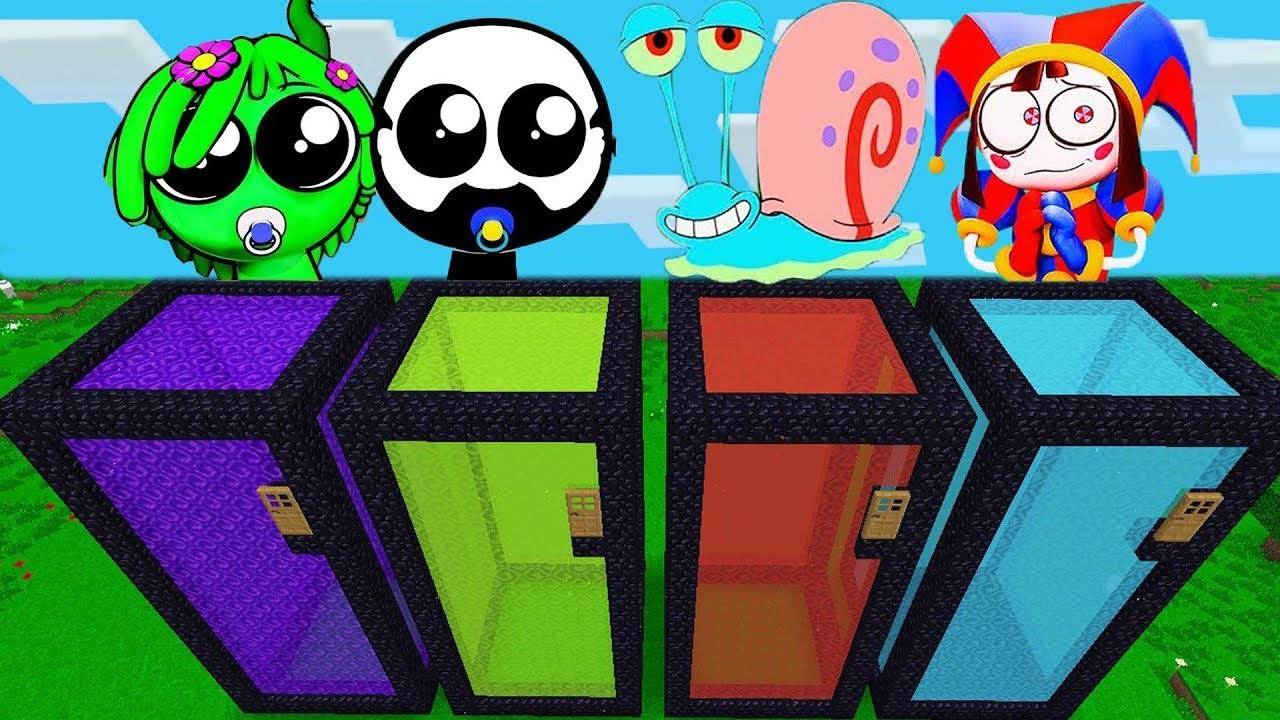 ВЫБЕРИ ПРАВИЛЬНЫЙ ДОМ ВСЯ СЕМЬЯ СПРУНКИ В ИСПЫТАНИЯХ В МАЙНКРАФТ смотреть онлайн