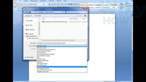 How to convert Microsoft word document to TXT format file
