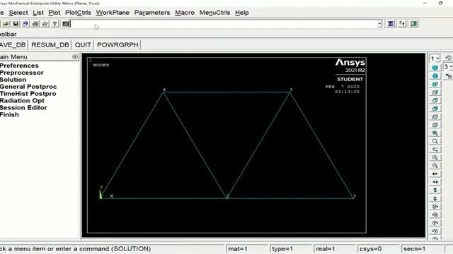 Planar Truss Analysis Using Command Prompt in Ansys APDL смотреть онлайн