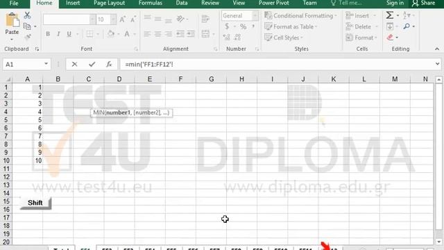 Use the SUM, AVERAGE, MIN, MAX and COUNT functions with values in multiple sheets (Excel 2016) смотреть онлайн