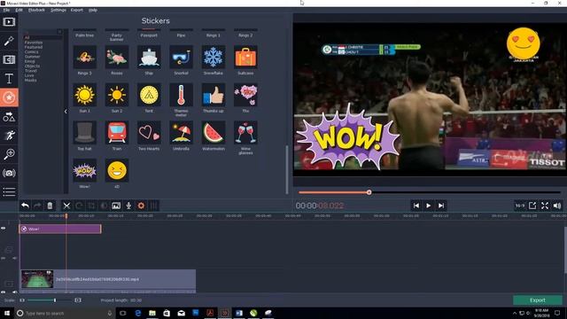 Movavi Video Editor Tutorial Add Sticker, Freeze Frame, Add Title, Color Adjustment