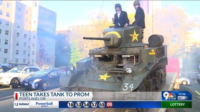 Two teens take a tank to prom. смотреть онлайн