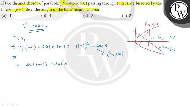If two distinct chords of parabola \( y^{2}=4 \operatorname{ax}(a0)... смотреть онлайн