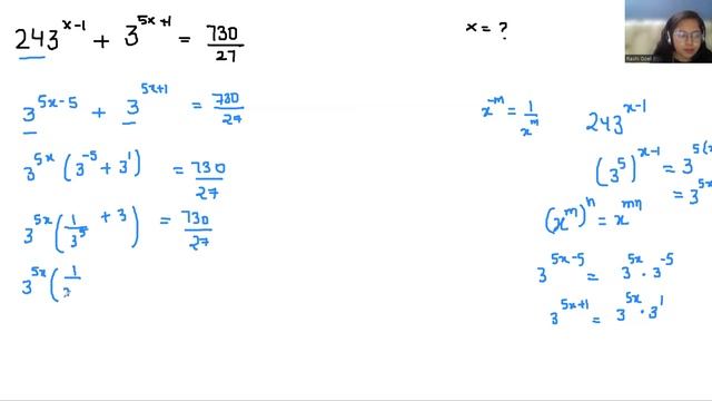 Solve 243^(x-1) + 3^(5x+1) = 730/27 For "X" | Math Olympiad Preparation смотреть онлайн