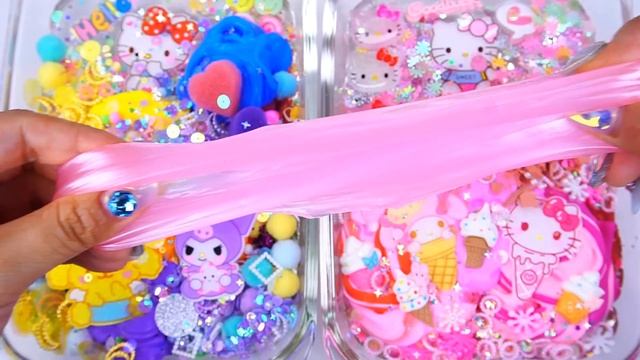 Rainbow Kitty vs Pink Kitty Slime Mixing Random Cute,shiny things into slime #ASMR #slimevideos #슬라 смотреть онлайн