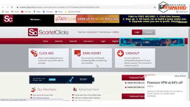 Scarlet Clicks থেকে আয় | শুধুমাত্র নতুনদের জন্য | Trusted and Paying PTC Sites ( Mobile and PC ) смотреть онлайн