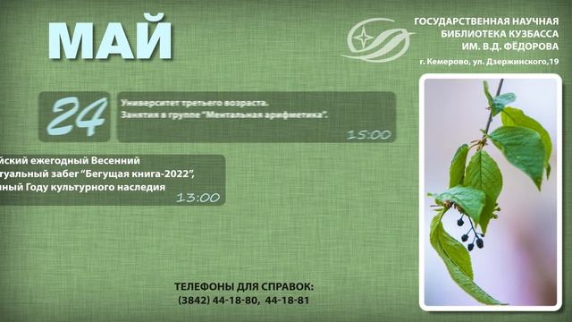 События библиотеки. Месяц май смотреть онлайн