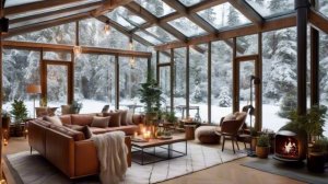 Зимний джаз в кафе с пианино и камином | Расслабление, атмосфера для сна 🎶