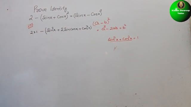 Prove Identity: 2 - (Sin x + Cos x)^2 = (Sin x - Cos x)^2 смотреть онлайн
