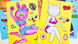 Книжка с наклейками Sprunki Sinner Edition с модом SUS, но что делают дети, ПИНКИ