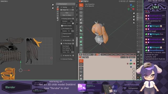 [0005] art/working | blender! fan chibi 3D model of dokibird & personal art | no mic | commands смотреть онлайн