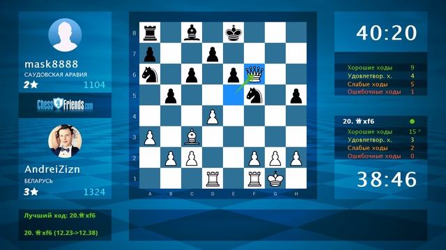 Chess Game Analysis: AndreiZizn - mask8888 : 1-0 (By ChessFriends.com) смотреть онлайн