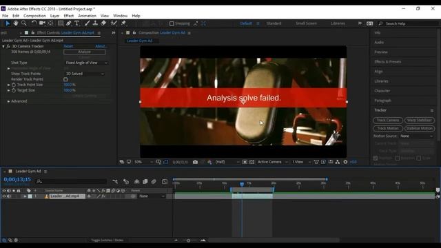 3D camera tracker analysis solve failed fix in Hindi After Effects 100% Solve смотреть онлайн