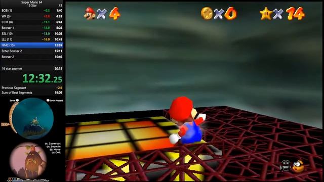 Mario 64 16 stars in 19:57 (emu) смотреть онлайн
