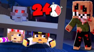 ВЫЖИВАЕМ в ДЕТСКИХ СТРАХАХ 24 ЧАСА в МАЙНКРАФТ ! ДЕВУШКА ВИДЕО ТРОЛЛИНГ MINECRAFT Евгенбро